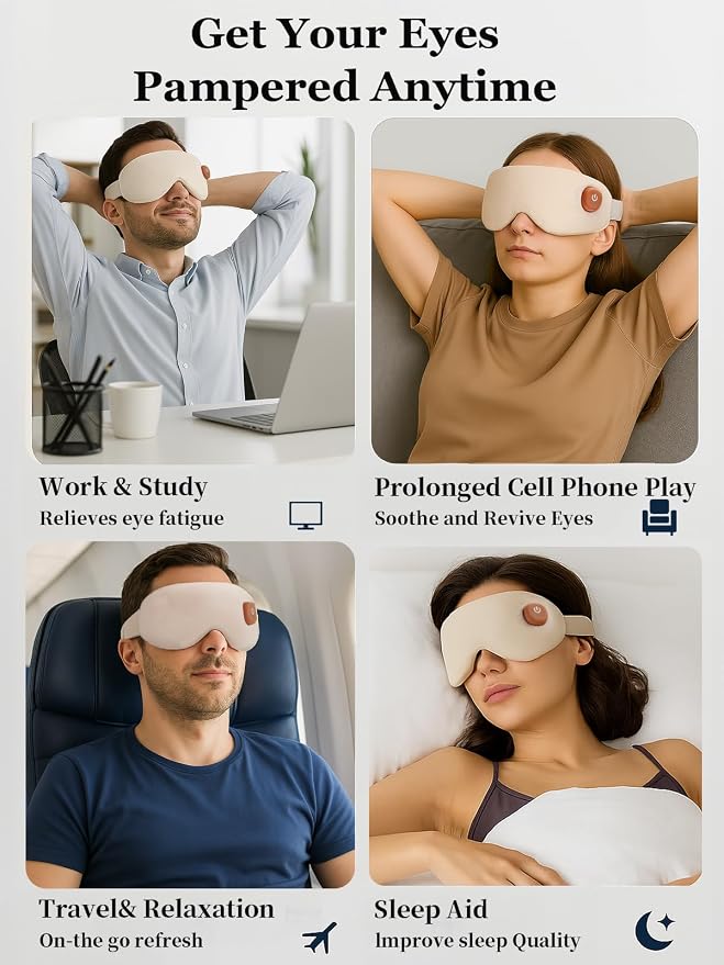Heated Eye Mask, Cordless Warm Eye Compress - Image 6