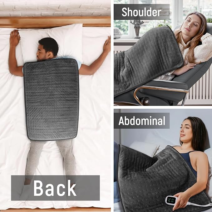 Extra Large Heating Pad for Back Pain Relief, 6 Heat Settings, Machine Washable - Image 6
