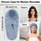 ELEBOX Extra Large Shower Cap for Braids/Curly Hair/Dreadlock | Reusable - Image 6
