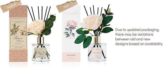 Cocorrina Reed Diffuser Set, Flower Reed Diffuser Black Forest 6.7 oz, Scented - Image 3