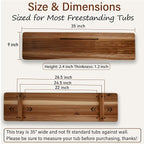 Acacia 1.2" T Wood Bathtub Tray Caddy - Image 2
