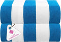 CASA COPENHAGEN Cabana Pool Towel 2Pcs 100% Egyptian Cotton Gift Set- Turquoise by CASACOPENHAGEN