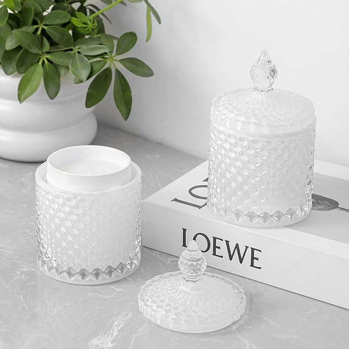 2 Pack Qtip Holder Thick Glass Apothecary Jars - Image 5
