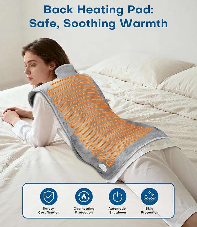 Heating Pad for Back Pain Relief, 22”x 37” Large Electric Heat Pad for Neck - Image 4