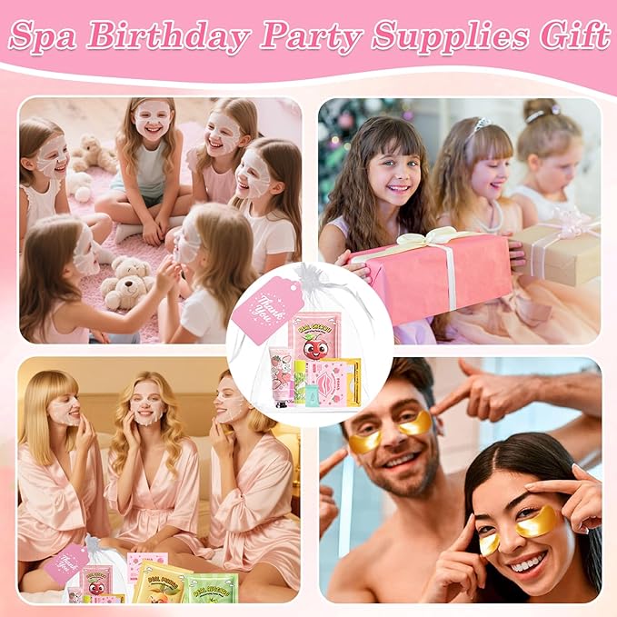 90PCS Spa Party Supplies for Girls, Spa Skincare Sets Party Favors Include Face - Image 5