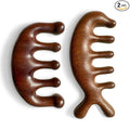 2 Pack Wooden Wide Tooth Hair Comb and Head Massage Tool by cureder