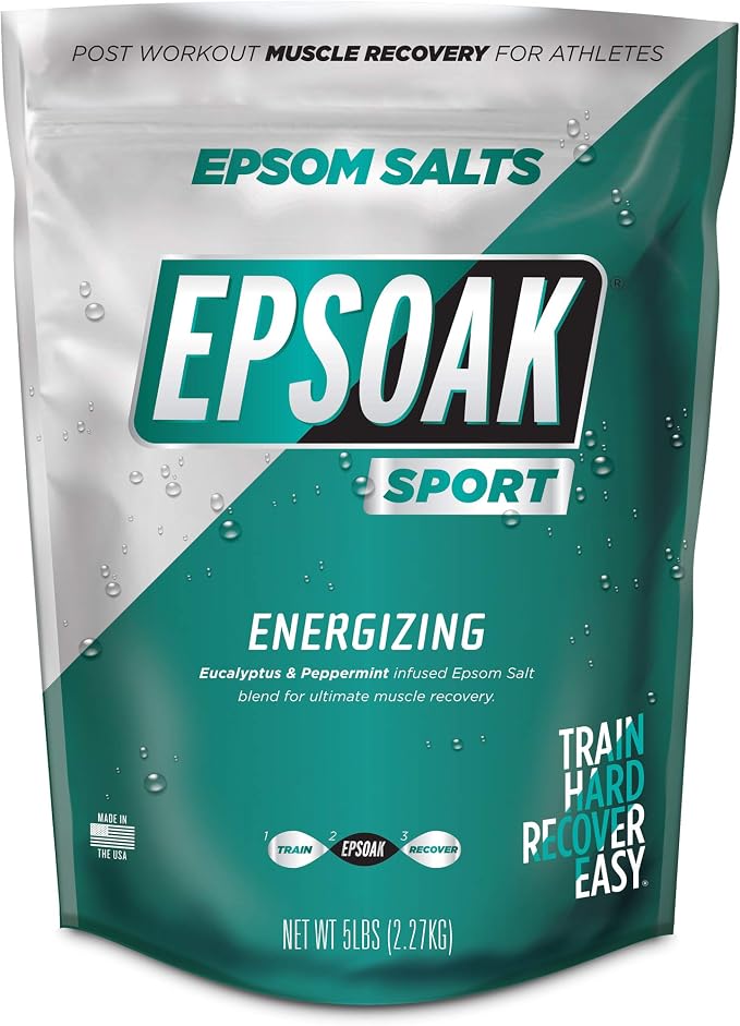 Epsoak Sport Epsom Salt 5 lb. Magnesium Sulfate USP. Resealable Epsom Salt Bag by Epsoak