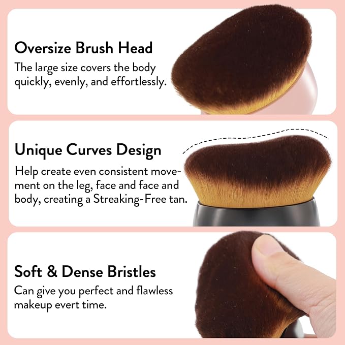 Oversize Body Blending Brush for Self Tanner, Full Body Makeup & Contour - Image 6