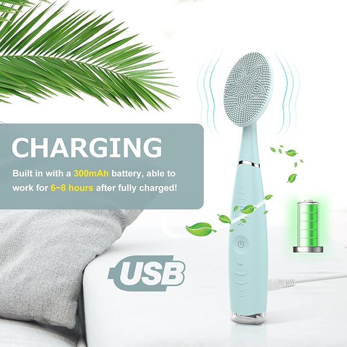 TUGOKU Sonic Facial Cleansing Brush Waterproof Scrub Face Brush - Image 4