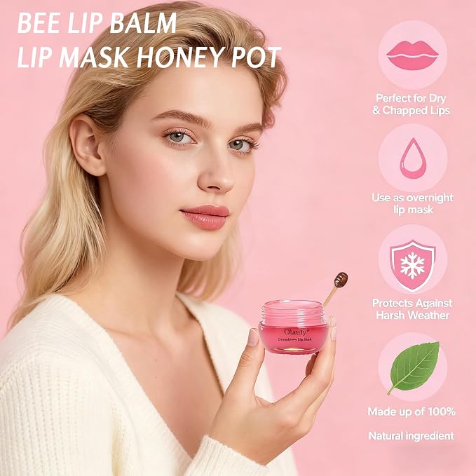 10 PCS Bee Lip Balm Lip Mask Honey Pot, Mothers Day Gifts, Teacher Appreciation - Image 4