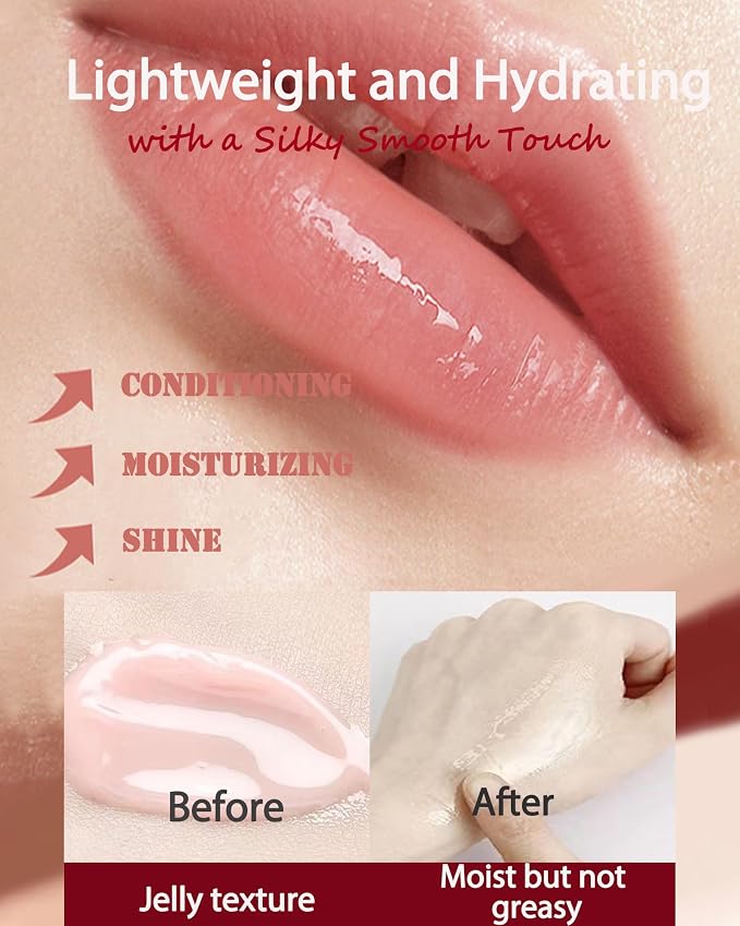 Moisturizing Lip Balm Gift Set, Non-sticky Long Lasting Clear Jelly Yummy Tint - Image 4