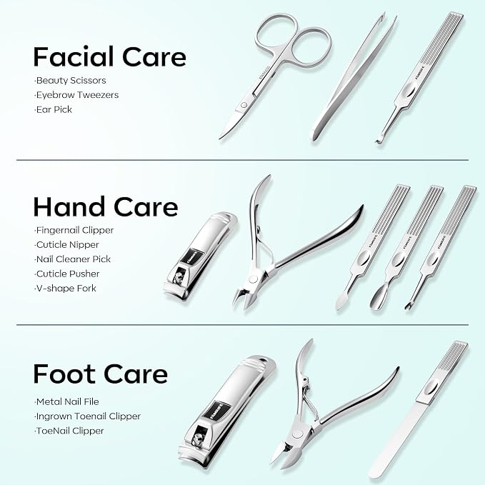 FAMILIFE Manicure Kit for Women, Professional Manicure Set Nail Clippers Set 11 - Image 3