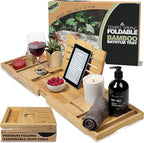 Temple Spring Foldable Bamboo Bathtub Tray Caddy by TempleSpring%7CRelaxRefreshRecharge