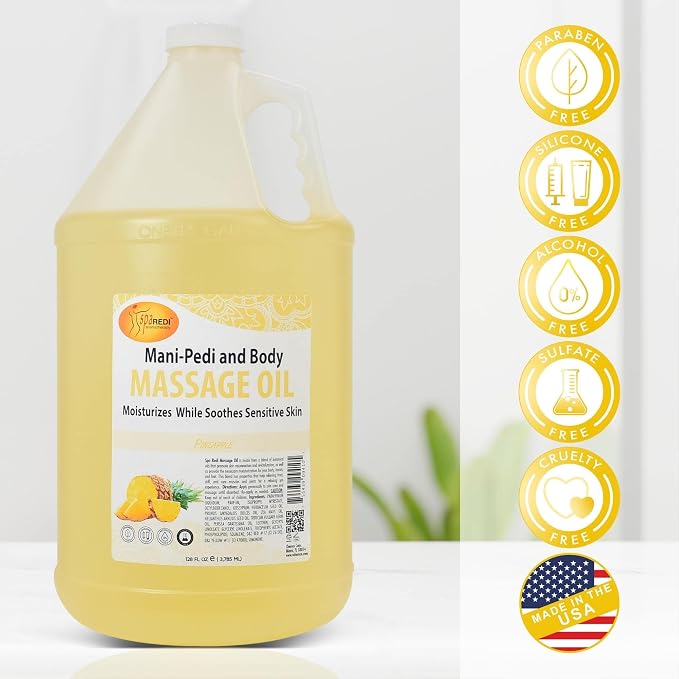 SPA REDI - Massage Oil, 128 Oz - Professional Pedicure, Full Body Massage - Image 8