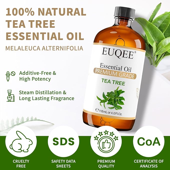 EUQEE Tea Tree Essential Oil 4Fl.Oz Pure Tea Tree Oil - Image 2