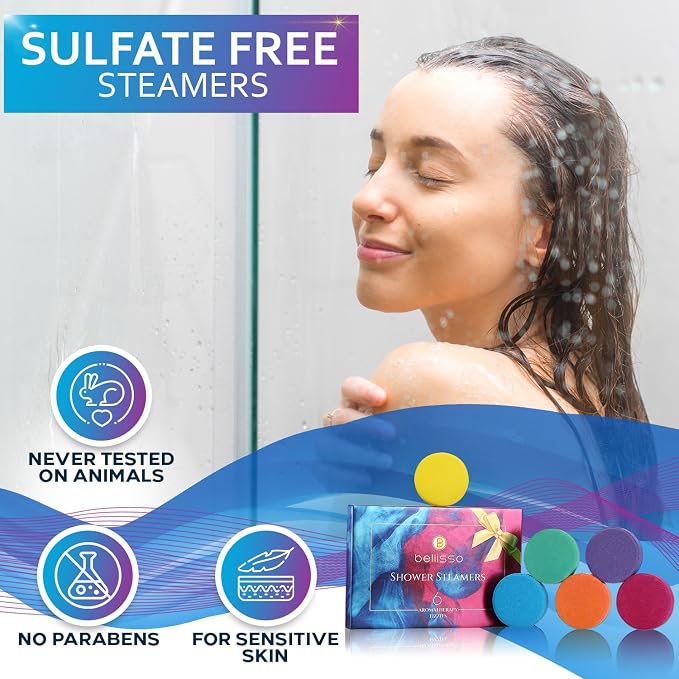 Aromatherapy Shower Steamers Gift Set, Six Fizzies - Image 5