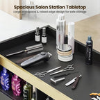 Salon Storage Cabinet Barber Station, Freestanding Hair Styling Station - Image 4