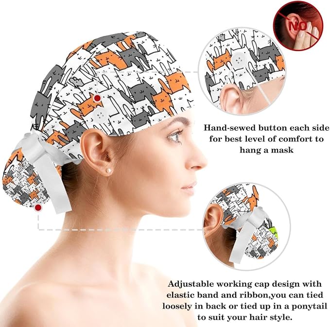 Ethnic Aztec Pattern Adjustable Scrub Cap Hat - Image 3