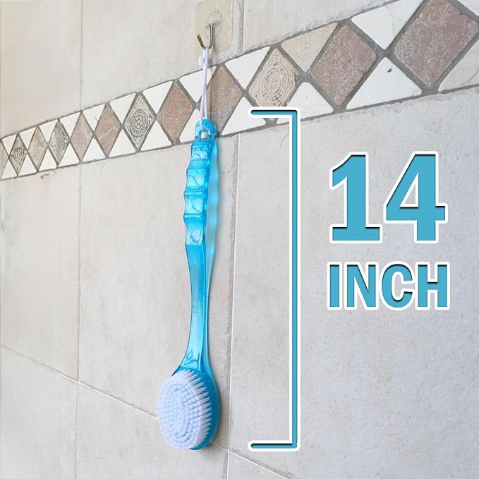 Bath Body Brush Long Handle Back Shower Brush Exfoliating Back, and Feet - Image 2