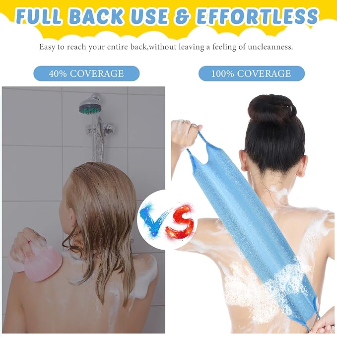 4 Pack Exfoliating Washcloth Back Scrubber Set, 2 Exfoliating Body Scrubber - Image 6