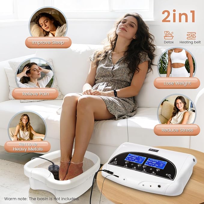 LeCuag Dual Ionic Foot Bath Detox Machine, Negative Ion Foot Spa Cleanse - Image 2