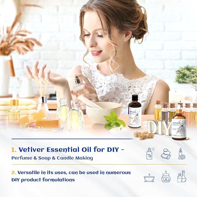 HIQILI 100ML Vetiver Essential Oil, 100% Pure Natural - Image 4