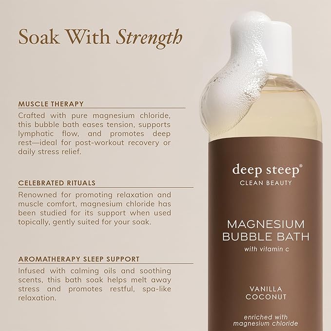 Deep Steep Magnesium Bubble Bath, 15.6 oz – Foaming Soak - Image 4