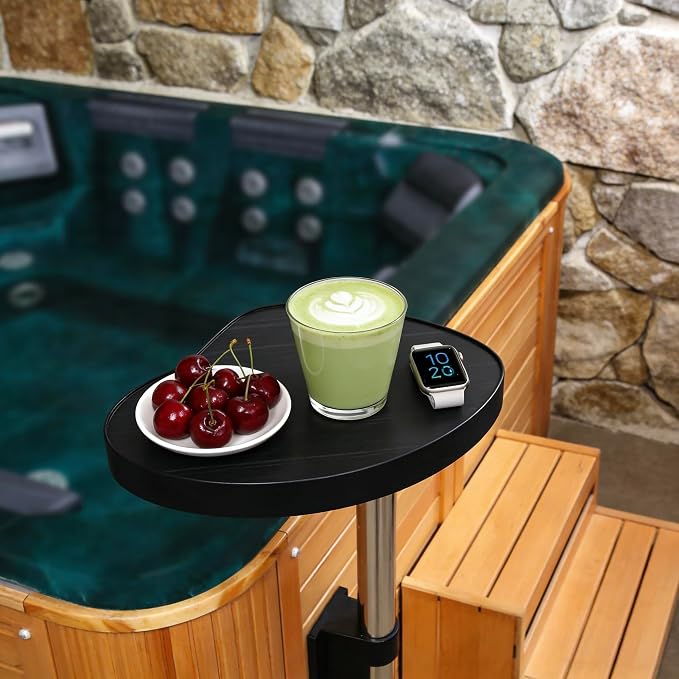 Swim Pool Bathtub Side Table Tray Accessories Leisure Spa Caddy, 360° Rotation - Image 4