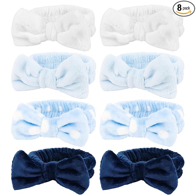 8 Pack Spa Headband for Washing Face Stocking Stuffers Skincare Headbands Bulk by TIOSRU