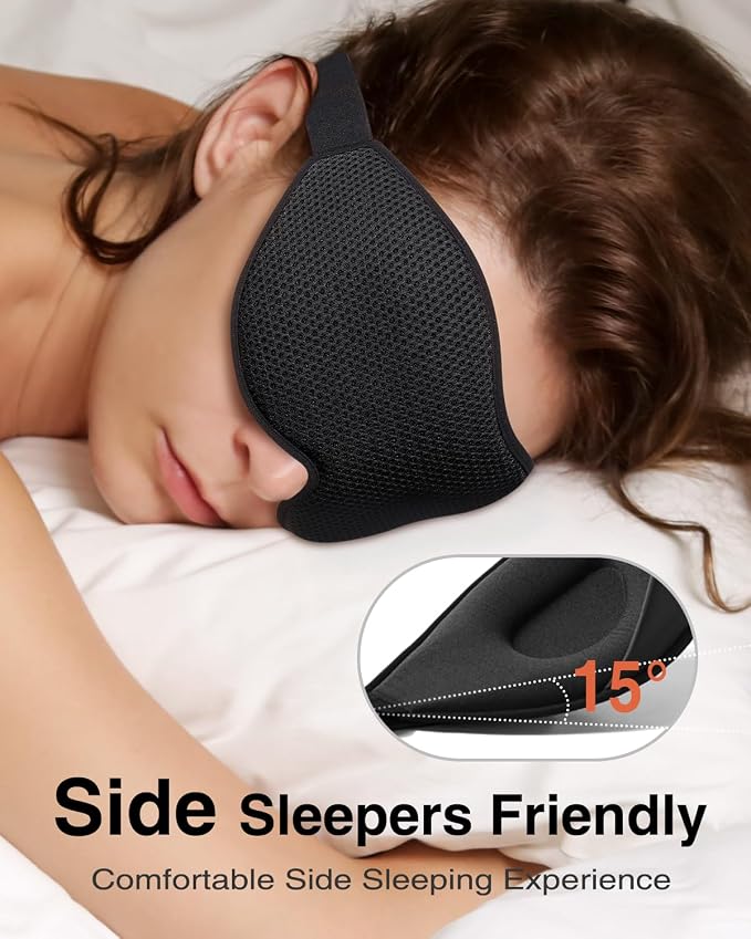 MABAO Sleep Mask for Side Sleeper, Eye Mask for Sleeping Women Men, 3D - Image 2
