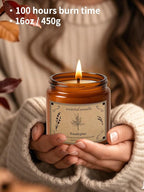 Home Scented Candles, 16oz Large Jar Scented Candle – Eucalyptus Soy Wax Candle - Image 4