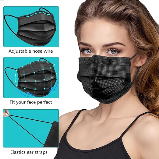 ZTANPS 100 PCS Disposable Face Masks, 3 Ply Protection Face Masks - Image 3