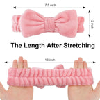 Casoty 6 Pcs Skincare Spa Headband Make Up Headbands, Bow Hair Band, Soft Coral - Image 6