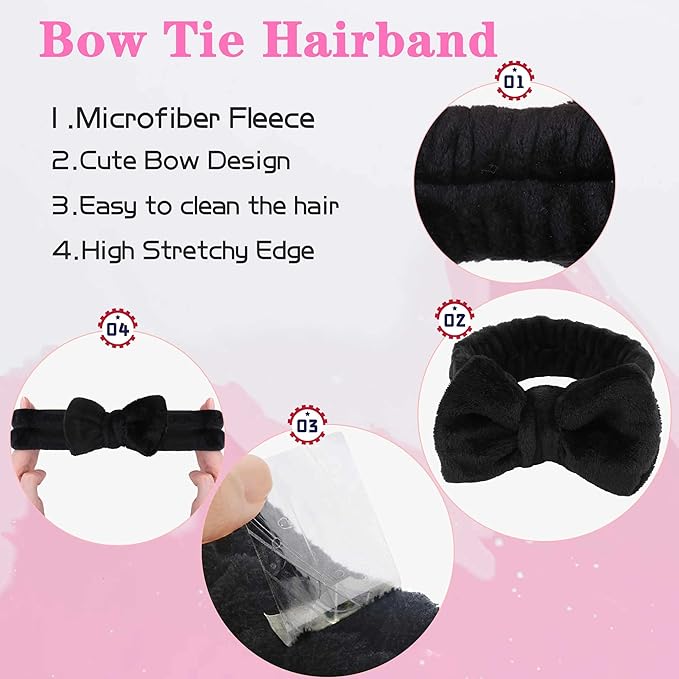 WSYUB Makeup Headbands, and 2Pcs Wrist Spa Wash Band Absorbent Wristbands - Image 4