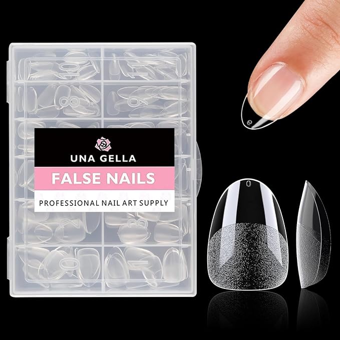 UNA GELLA Extra Short Almond Nail Tips Full Cover 216PCS Gel Nail Tips Short - Image 9