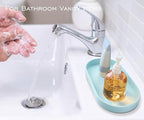 Blue Small Tray, Oval Tray for Kitchen Counter, Bathtub Bathroom Vanity Items - Image 2