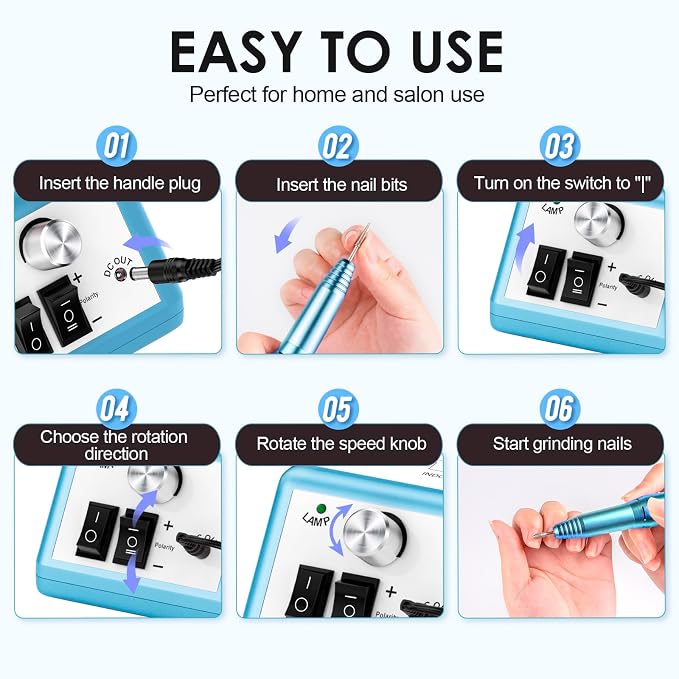 Subay Professional Nail Drill Electric File 20000RPM - Image 6
