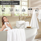 8 Piece Bath Towel Set White|2 Oversized Large Bath Sheet, 2 Hand Towels - Image 2