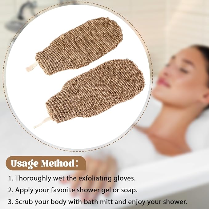 30 Pcs Exfoliating Shower Gloves Stretchable Jute Bath Mitts - Image 5