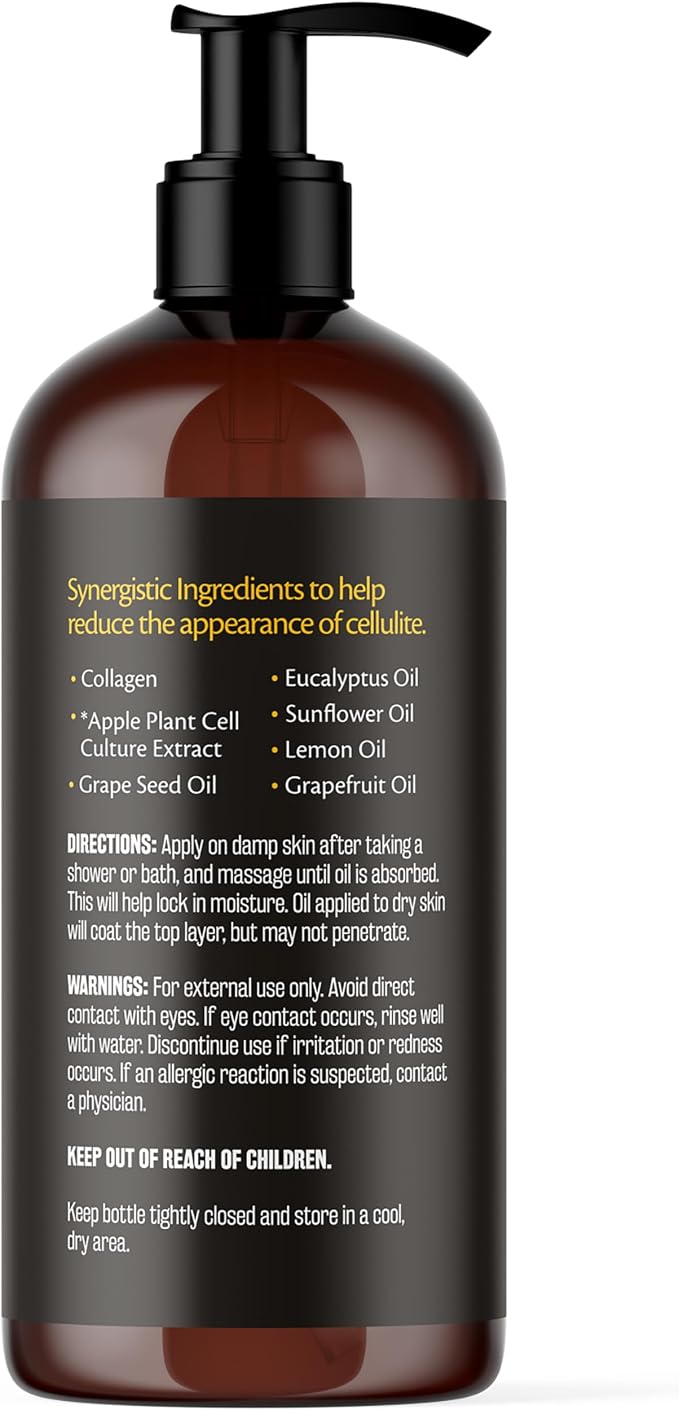 Anti Cellulite Massage Oil and Silicone Body Brush – Collagen and Stem Cell - Image 3