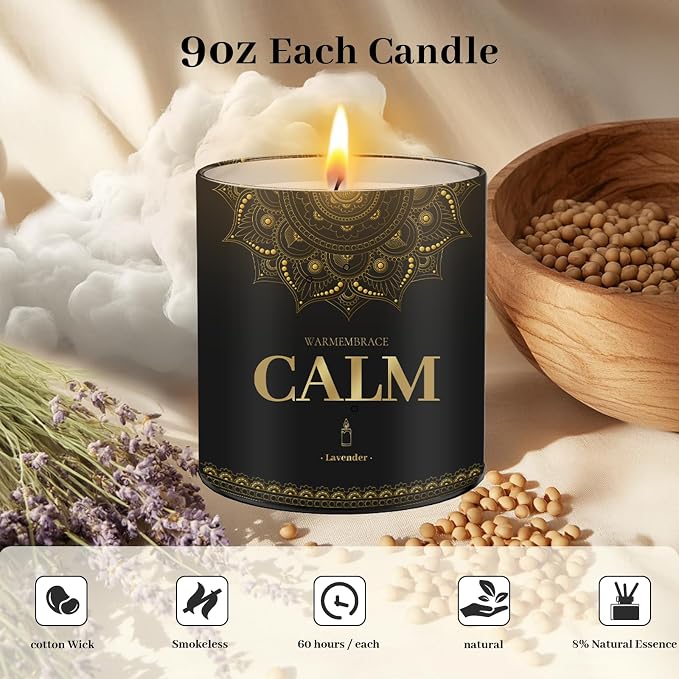 WarmEmbrace Scented Candles, 9 Oz Candle Sets - Image 4