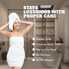 Wealuxe White Bath Towels Set of 4 — 27 x 54 Inch, 100% Ring Spun Cotton 650GSM - Image 6