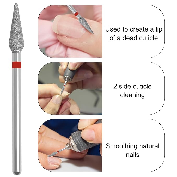 Cuticle Clean Nail Drill Bit 3/32'', Russian Manicure Drill Bits Professional - Image 4