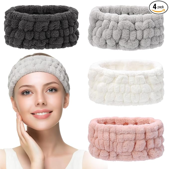 4 Pieces Spa Headband for Women Skincare Headband Makeup Headbands for Washing by Unknown