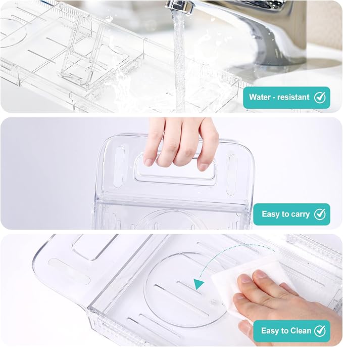 Expandable Bathtub Tray Caddy, Foldable Bath Table Trays, Bathtub & Bathroom - Image 7