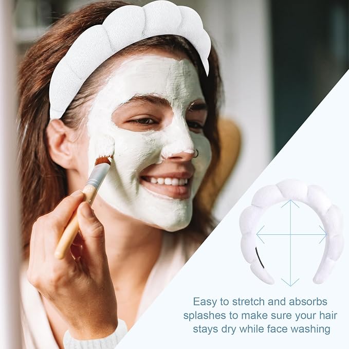 6Pcs Spa Set, Terry Cloth Headbands & Wrist Washbands - Image 3