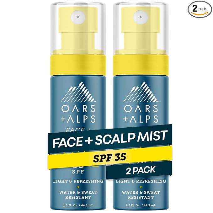 Oars + Alps Face & Scalp Sunscreen Spray Mist, SPF 35 Facial & Hair Sunscreen by OarsAlps