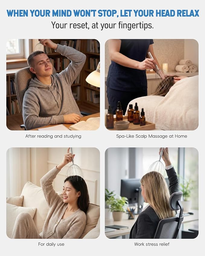 Winyoung Head Massager Scalp Stress Relief, Rechargable Electric Scalp Massager - Image 7