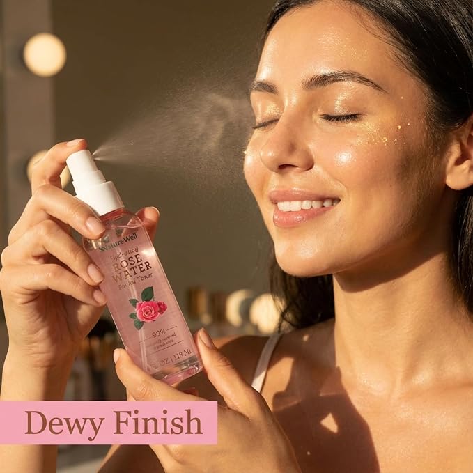NATURE WELL Rose Water Hydrating Facial Toner Mist - Image 8