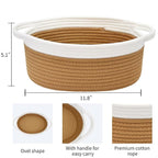 ABenkle Small Basket with Handles, Boho Decorative Rope Woven Dog Cat Toy - Image 2